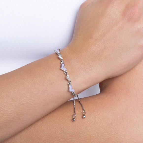 Paparazzi Jewelry Accessories - Heart-struck Hype - Purple Bracelet - NEW!! - Picture 3 of 4